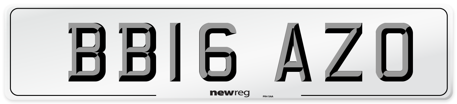 BB16 AZO Number Plate from New Reg